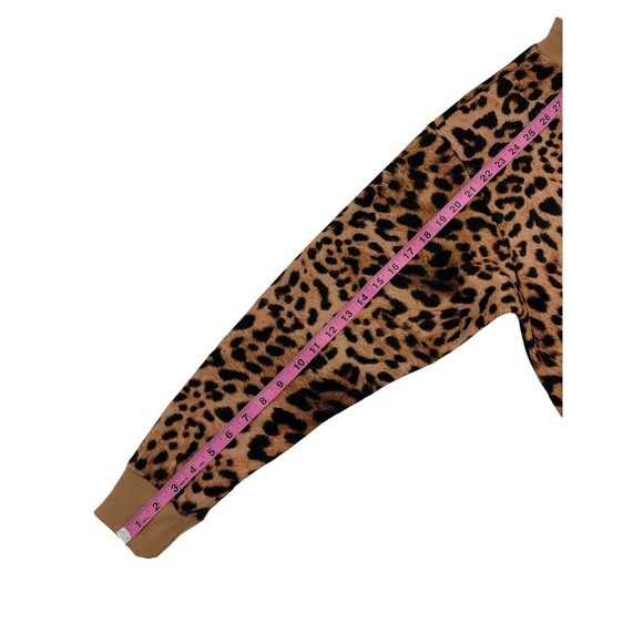 BP Mock Neck Graphic Sweatshirt In Tan Simple Leopard Print SZ-XSmall - Picture 7 of 10